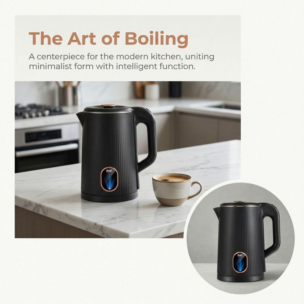 European Standard 2L Electric Kettle, Stainless Steel, 1500W, Auto Power-Off
