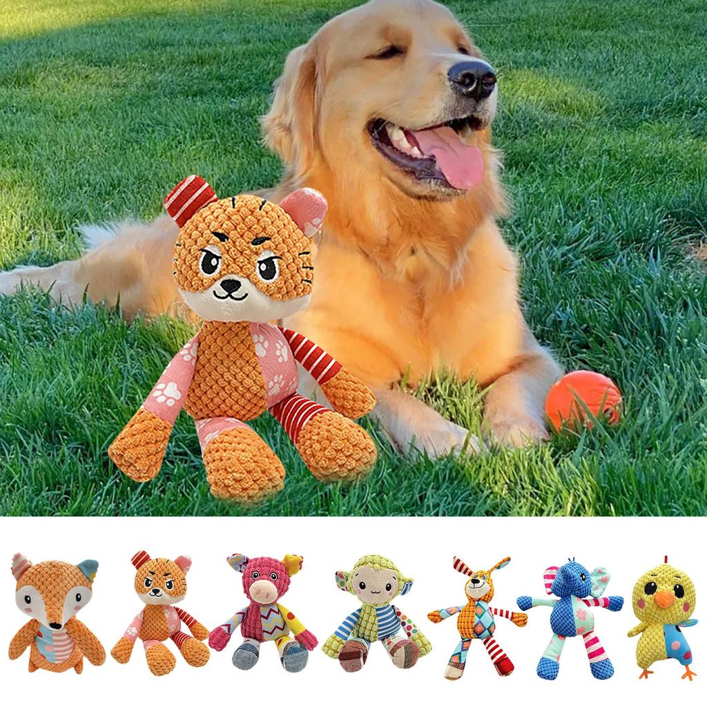 Jucării de pluș pentru câini Jucării de mestecat pentru câini Jucării care scârțâie cu mestecat Jucării robuste de pluș pentru câini cu scârțâituri Jucării pentru dentiția cățelui