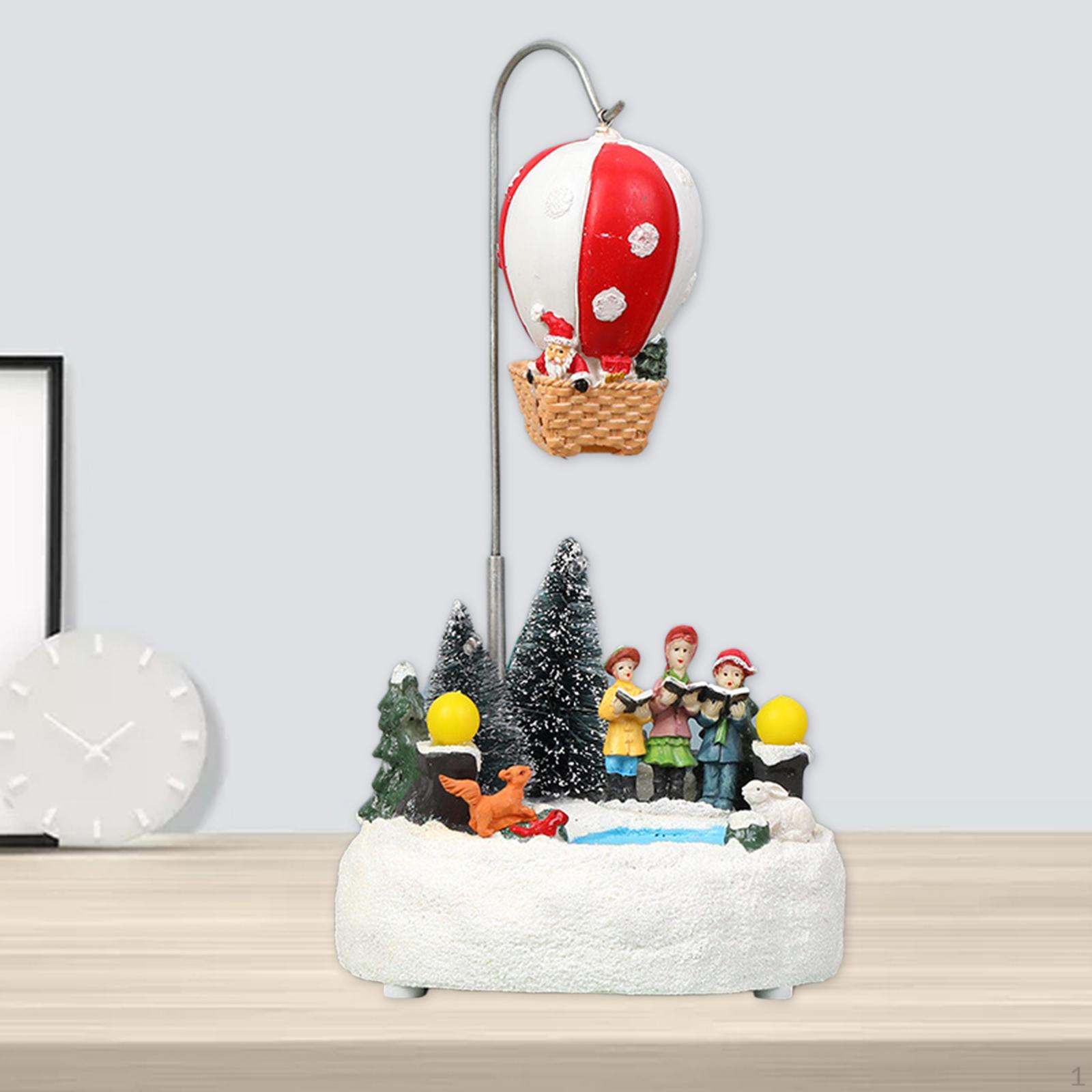 

Анимированная музыкальная снежная деревня с подсветкой. Идеальное дополнение к рождественским украшениям для дома. Hot-air balloon