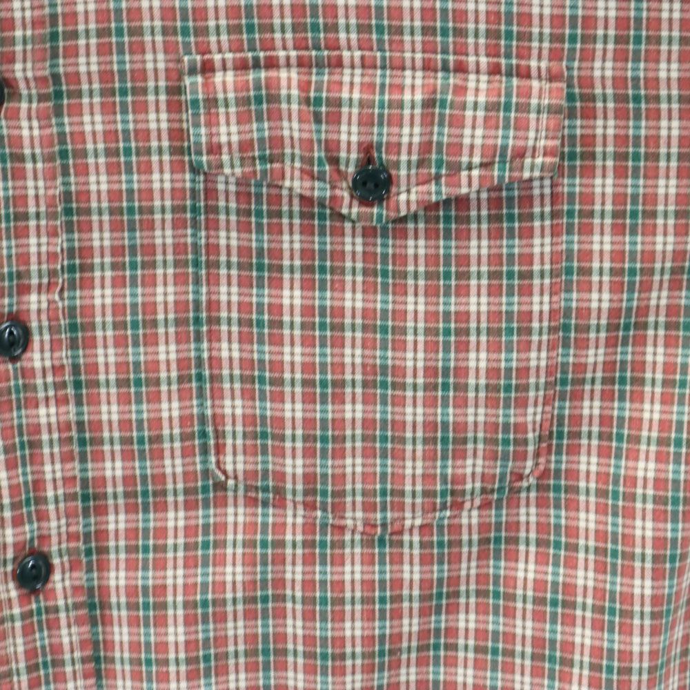 RRL 90-е годы Старый ярлык с инициалами красный 3 звезды Рубашка в клетку с длинным рукавом RALPH LAUREN Мужская Б/У