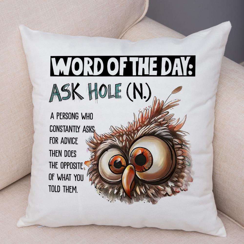 Sassy Bird Character Pillowcase Double Print Humorous Avian Design Cushion Cover Soft Plush Witty Bird Theme Pillowcase