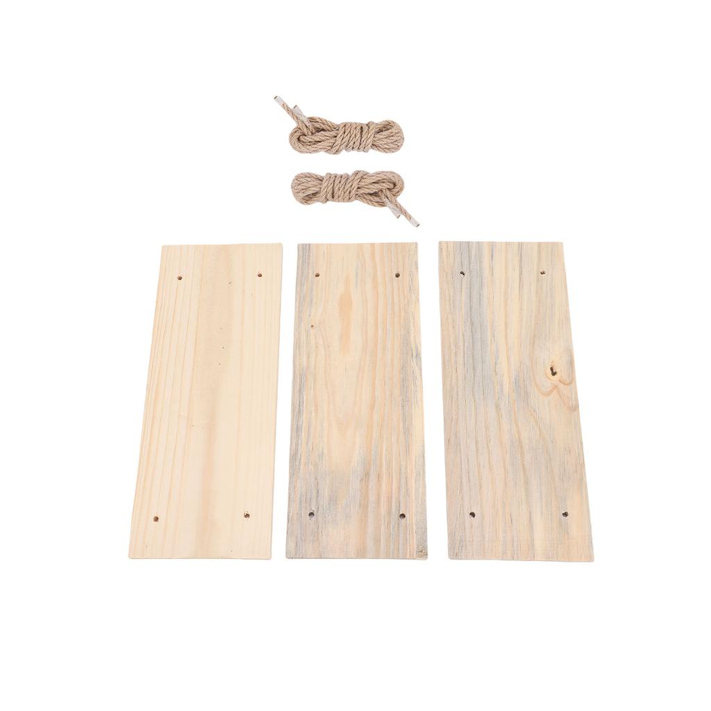 3 Pack Wooden Wall Shelf Set Floating Shelves for Bedroom Bathroom Kitchen Storage with Rope Easy Installation Holds Wall Hanging Rack