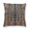 Industrial Metal Plate Rust Details Pillowcase Polyester Linen Velvet Creative Zip Decorative Bed Cushion Cover