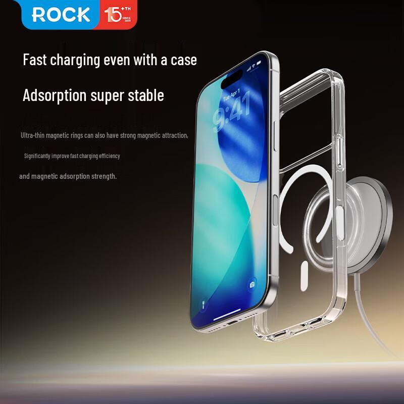 ROCK Magsafe Genomskinligt Stötsäkert Mobilskal för iPhone 17 Pro Max