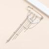 Fashion Exaggerated Imitation Pearl Fringed Chain Brooch Retro Design Suit Pin Pendant Fixed Pin Party Jewelry Accessories Gifts