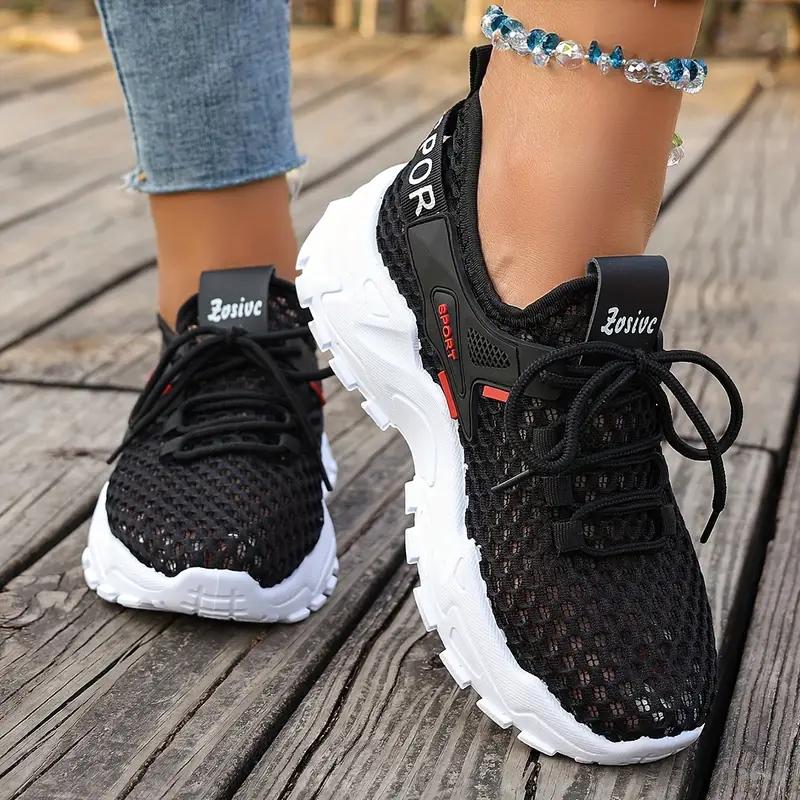 

Женская повседневная спортивная обувь - Дышащая сетка, Легкие кроссовки на шнуровке 38