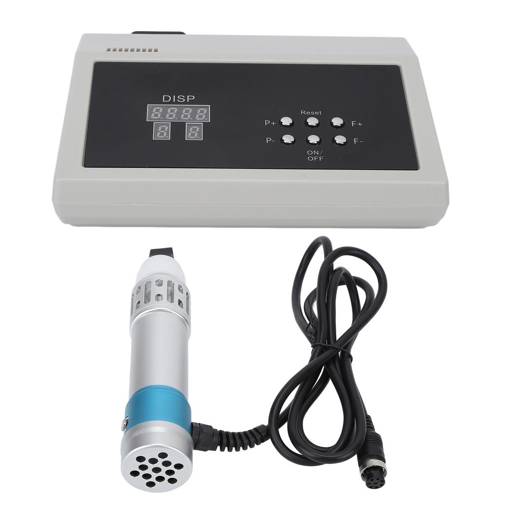 ED Shockwave Therapy Machine Extracorporeal Shock Wave Treatment Massager 100‑240V Blue and Silver