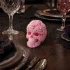 3D-gedruckte Rosen-Schädel-Figur, Langlebige Kunststoff-Gothic-Schädel-Blumen-Skulptur mit Detaillierter Blütenblatt- und Knochenstruktur, Mattes Finish Halloween-Dekoration Geschenk