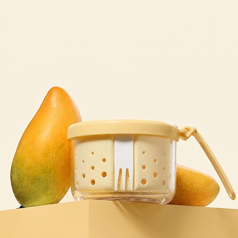 Xingyou Fruit Cup Portable Car Out with Fork Box Antibacterial Drainable Food Grade High Value Dust-proof Seal