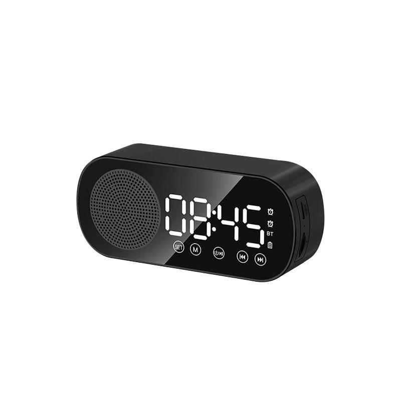 

USB Plug-in Mirror Цифровой будильник Таймер Поддержка TF FM Радио 2 будильника Беспроводной динамик Сабвуфер Настольный музыкальный проигрыватель