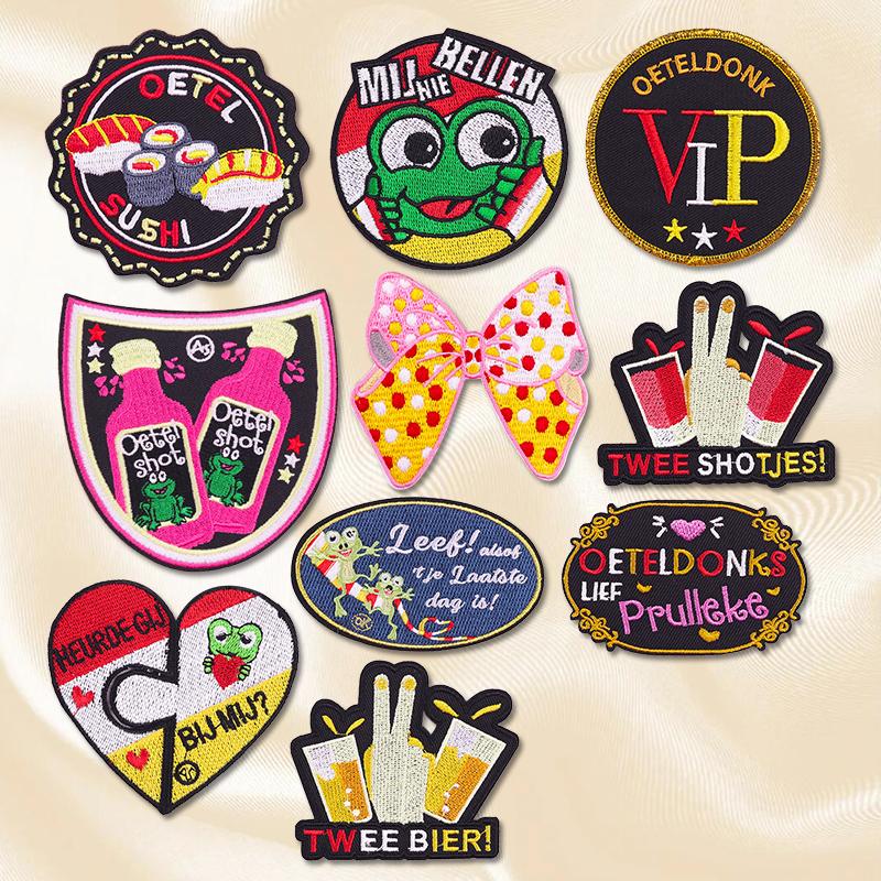 10pcs Set Patch Netherland Oeteldonk Emblem Embroidery Patches For Clothes Iron On Patches For Clothing Uniform Embroidered Diy 