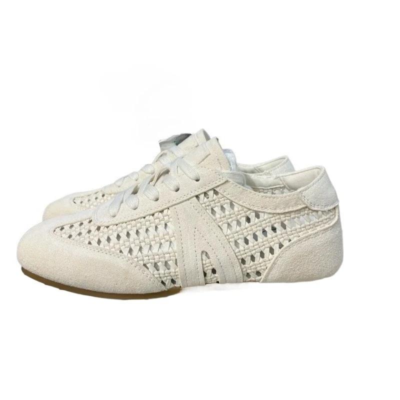 Fashion 2025 New Women's Retro Woven Openwork Sandals Breathable Mesh Soft Sole Casual Sneakers for Summer Versatile & Comfortable