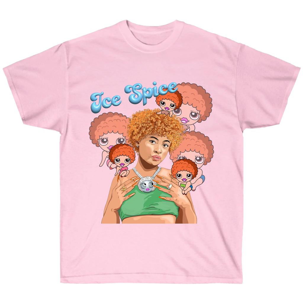 Ice Spice Creativity Tour Graphics 100Cotton Shirt Unisex Y2k Hiphop 2026 Summer Unisexs Oneck Short Sleeve Tshirt Fan Gift