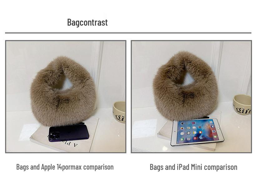 2025 Autumn/Winter Women's Minimalist Fluffy Shoulder Bag - Versatile Solid Color Handbag