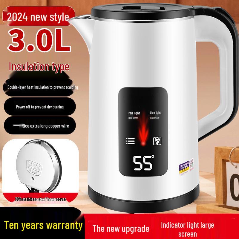 Smart Electric Kettle: Double-Layer, Anti-Scald, Durable Insulation, Constant Temp, Rapid Boil