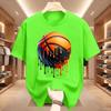 Unisexs Dripping Basketball Graphic TShirt Streetwear Hip Hop Tee Oversized Fit WHITE Top for Unisex Trendy Summer Style