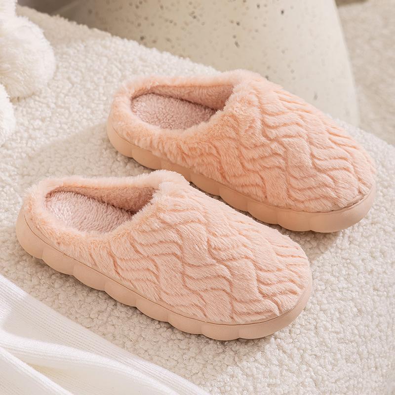 Qidashun winter home cotton slippers, new indoor and outdoor plush couple warm plush cotton mop