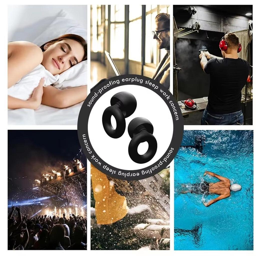 Soft Silicone Earplugs Anti-noise Sleep Soundproof Earplugs Sleep Anti Snoring Swimming Reusable Hearing Protection Earbuds
