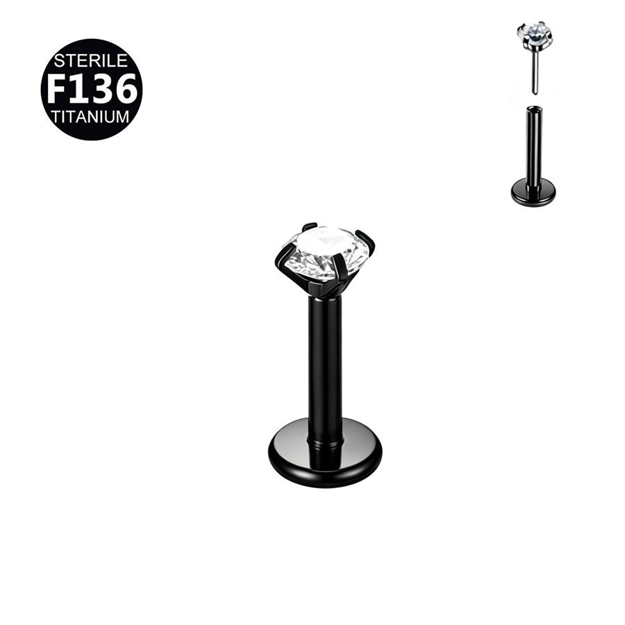G23 Titanium Pin Claw Zirconium Barbell Set with 5A Zircon Labret Piercing Jewelry