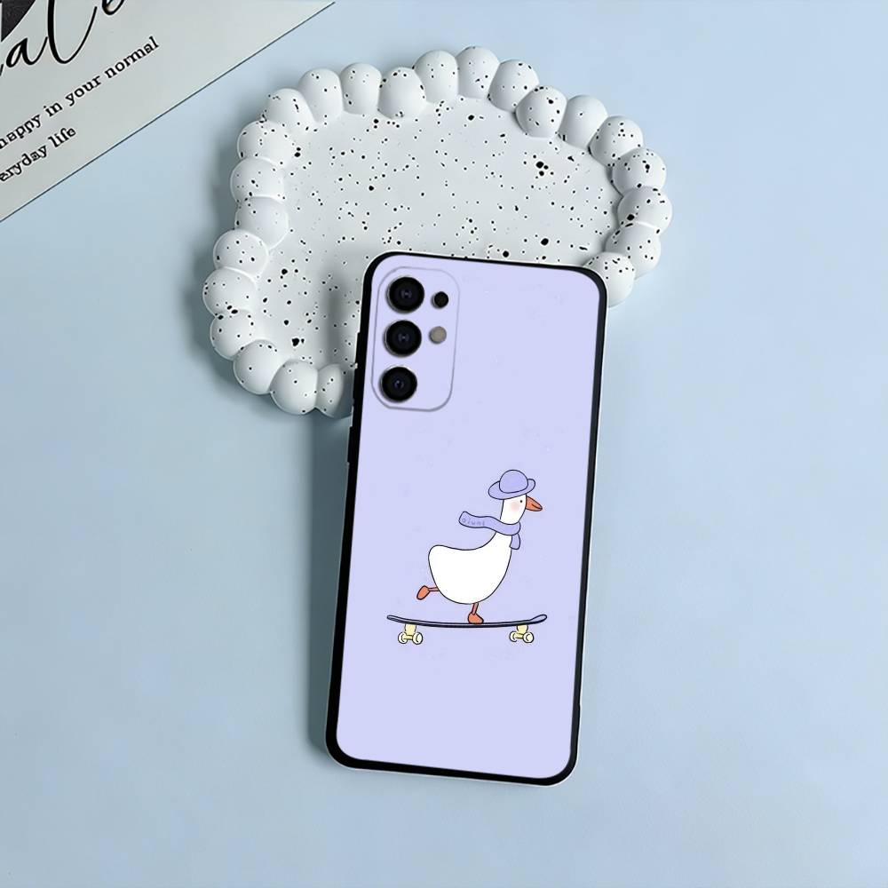 F-Funny Duck Soft Silicone Case for Samsung S25, S24, S21, S22, S23, S30, Ultra, S20, Plus, FE, Lite-Black