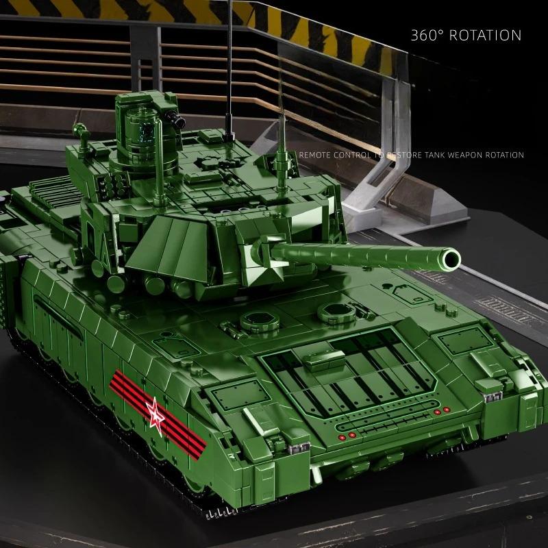 The 4th Generation Tank Russian Armata T-14 Model Military Tank Model Building Block Set DIY Children's Toy Gift 2326pcs