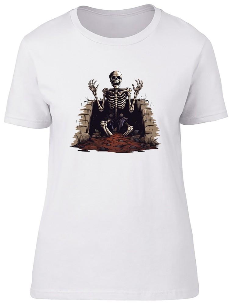

Женская футболка Гот Скелет Живой Мертвец Кладбище Хэллоуин Череп Женский Подарок Футболка L