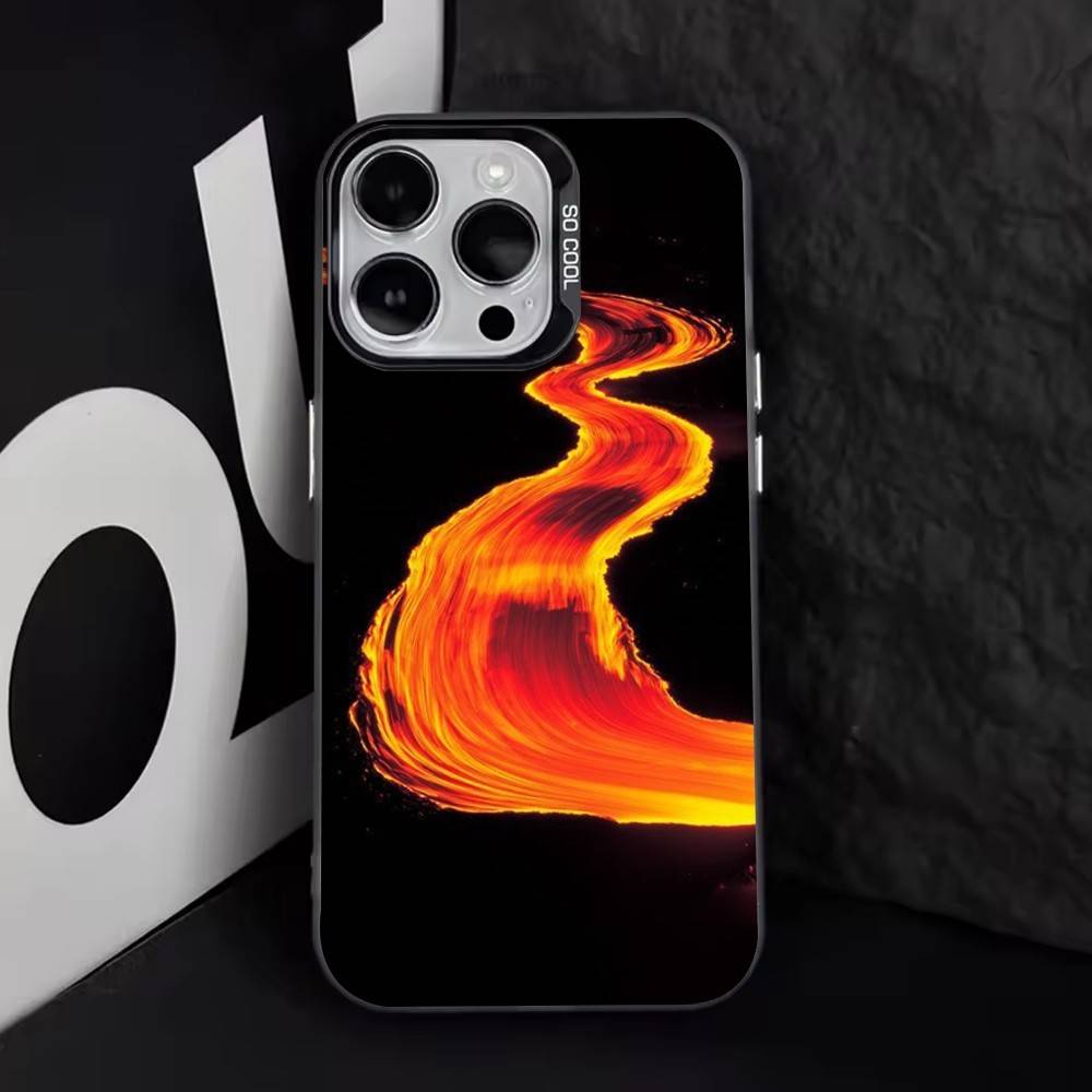 Volcano Phone Case For iPhone 17,16,15,14,13,12,11 Plus,Pro Max,XS,Colorful Silver Phone case Funda Cover