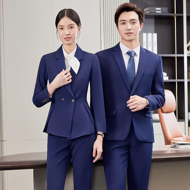 Teluoman Professional Blue Business Attire L