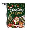 Compact Gift Presentation Folder Christmas Card Book, 7" x 5" Spiral Bound Merry Portable Memory Keeper for Cash Booklet, Greeting Album, Personalized