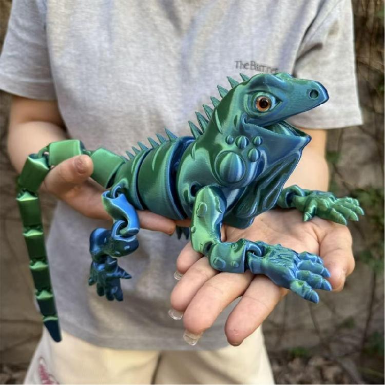 Artistic Lizards Figurine for Home Decors 3D Printed Gradient Color Articulated Flexible Joints Animal Ornament Party Gift
