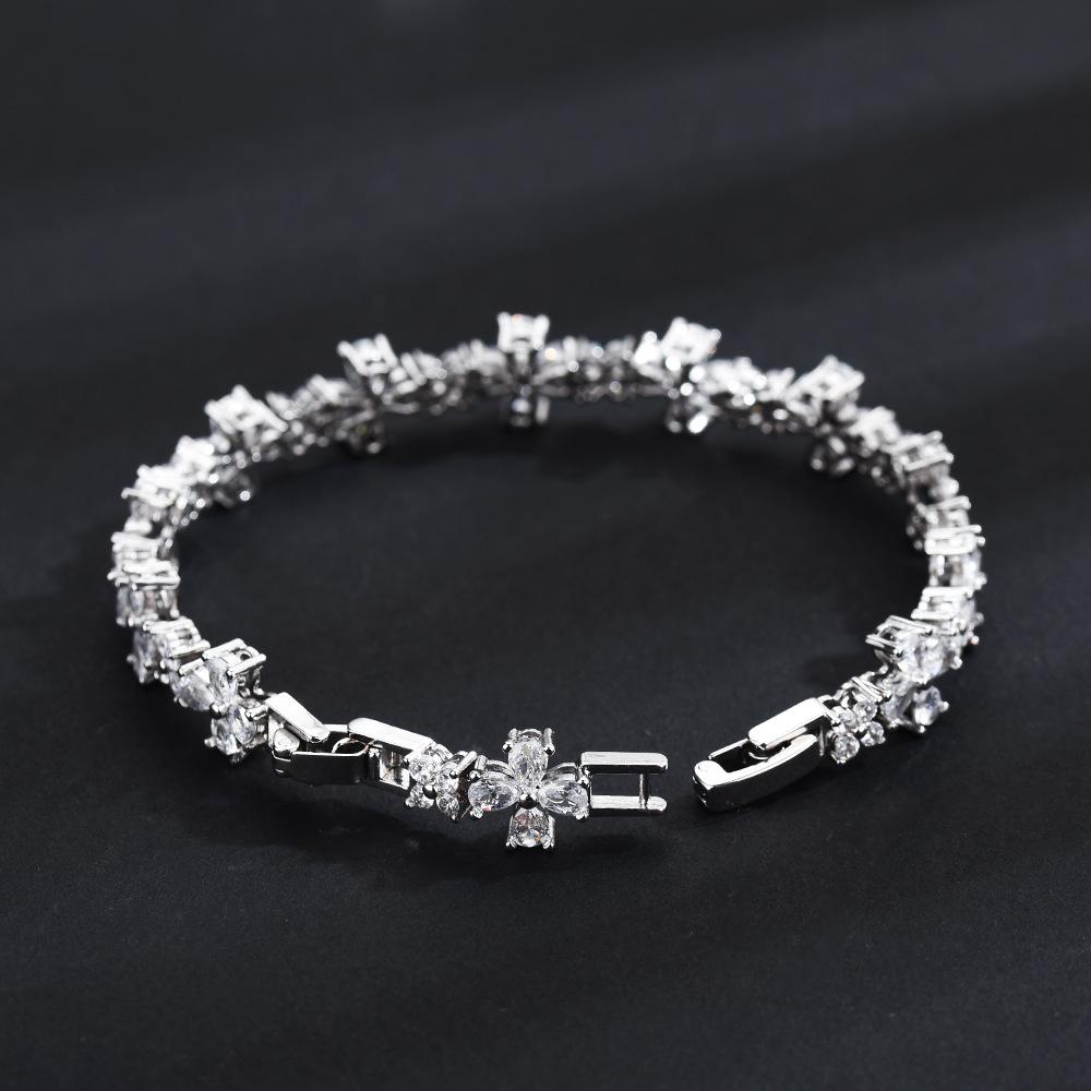 Full Diamond Cross Bracelet Hip Hop Trend Men S And Women S Same Niche Zircon Inlaid Adjustable Tennis Chain