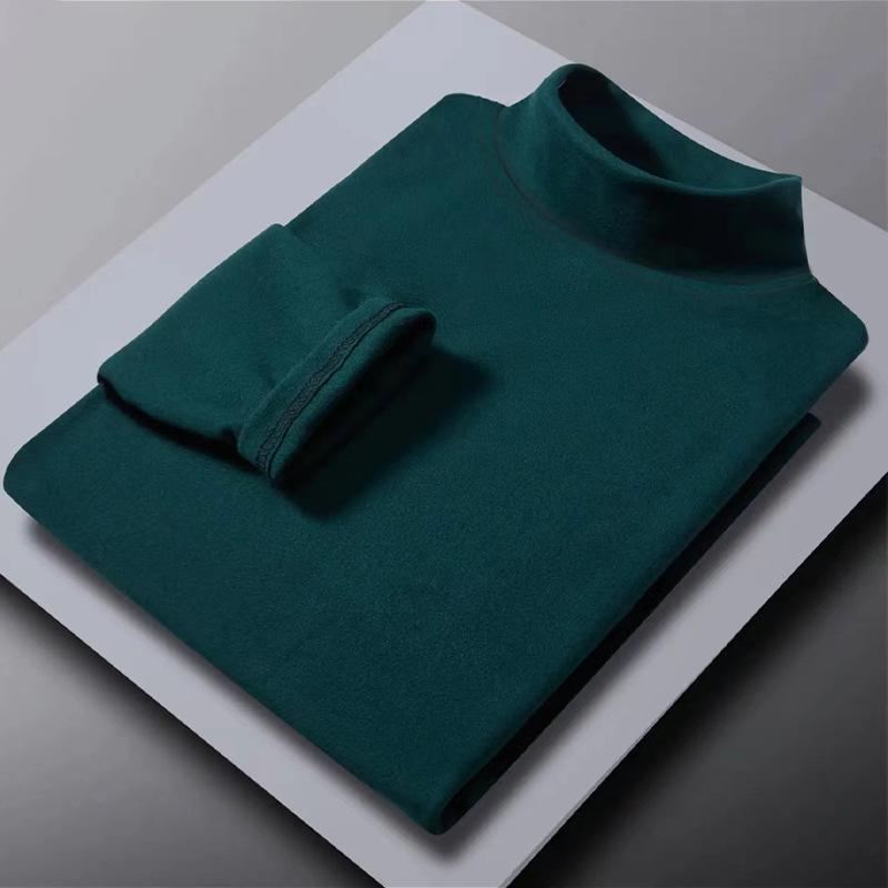 Herren Trendiges Schwarzes Langarmshirt mit Halbochkragen für Herbst und Winter