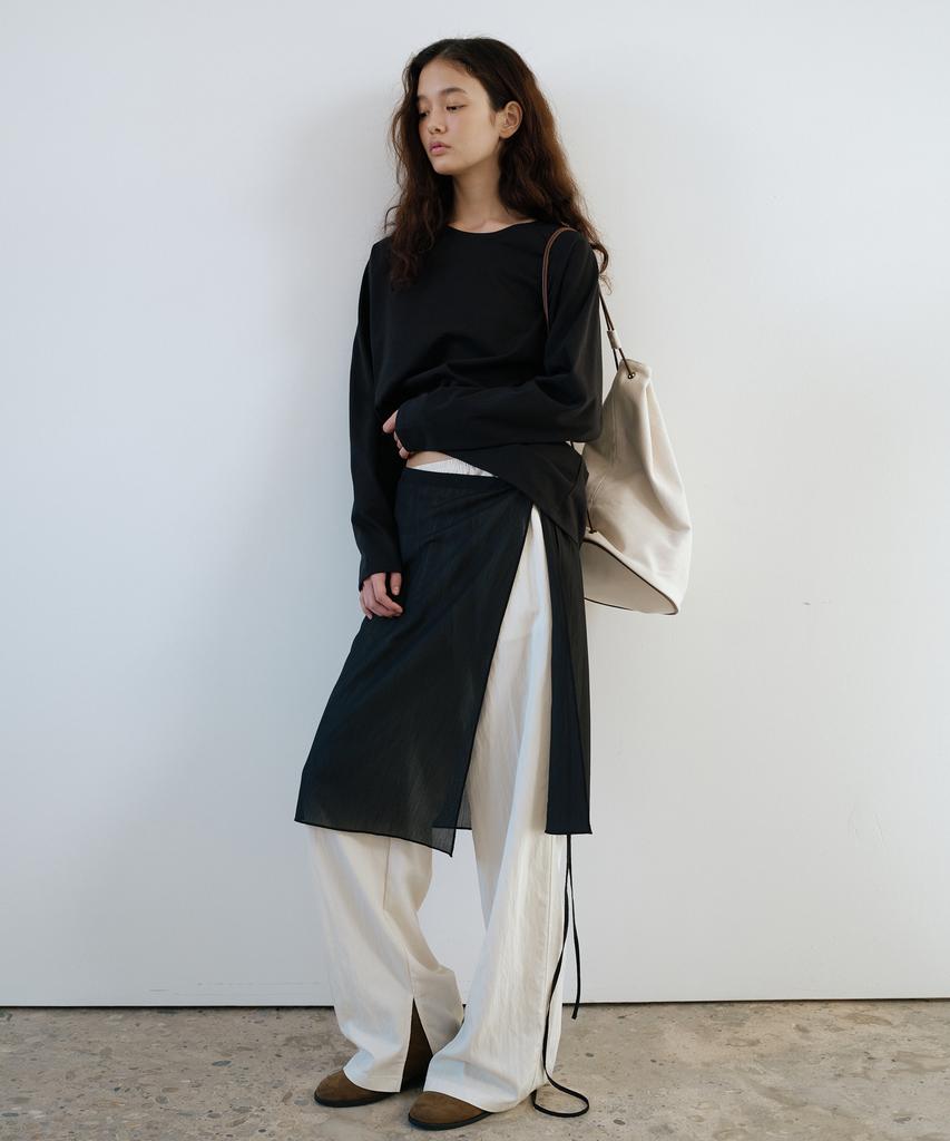 Yulago Slit Banding Wide Pants