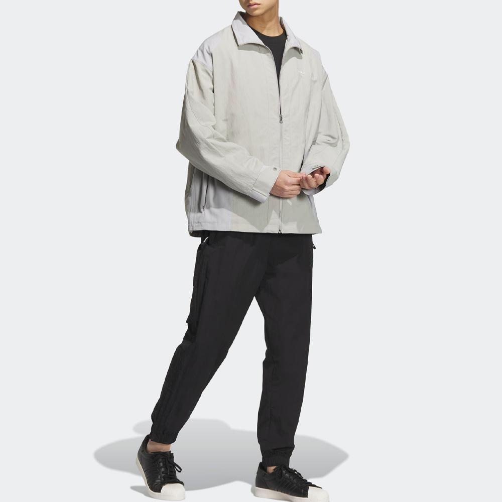 Adidas Originals Trefoil Solid Zip-Up Stand Collar Track Jacket Men Outerwear Light-Grey IK3710