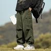 Men's Casual Trendy Army Green Corduroy Overalls - Autumn & Winter Wide-Leg Trousers
