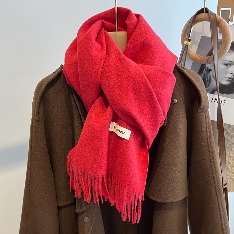 Scarf girls winter versatile solid color imitation cashmere scarf long scarf shawl dual-purpose couple men