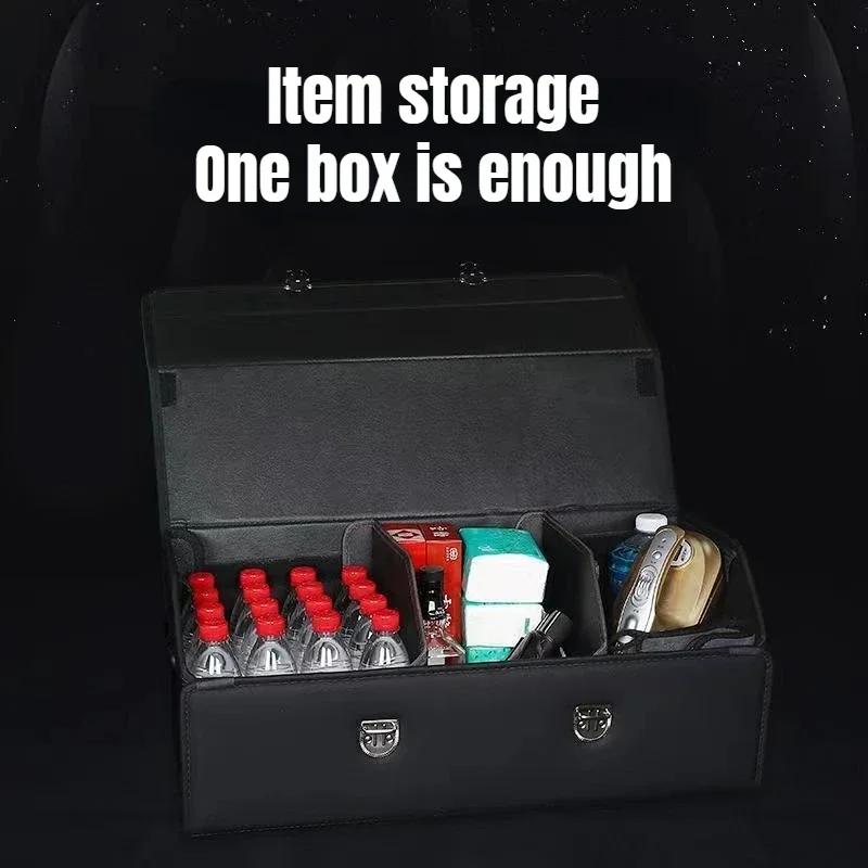 Car Cargo Organizer Trunk Storage Organizer Car Waterproof Leather Container Folding Cargo Storage Box For SUV Sedan Amagi