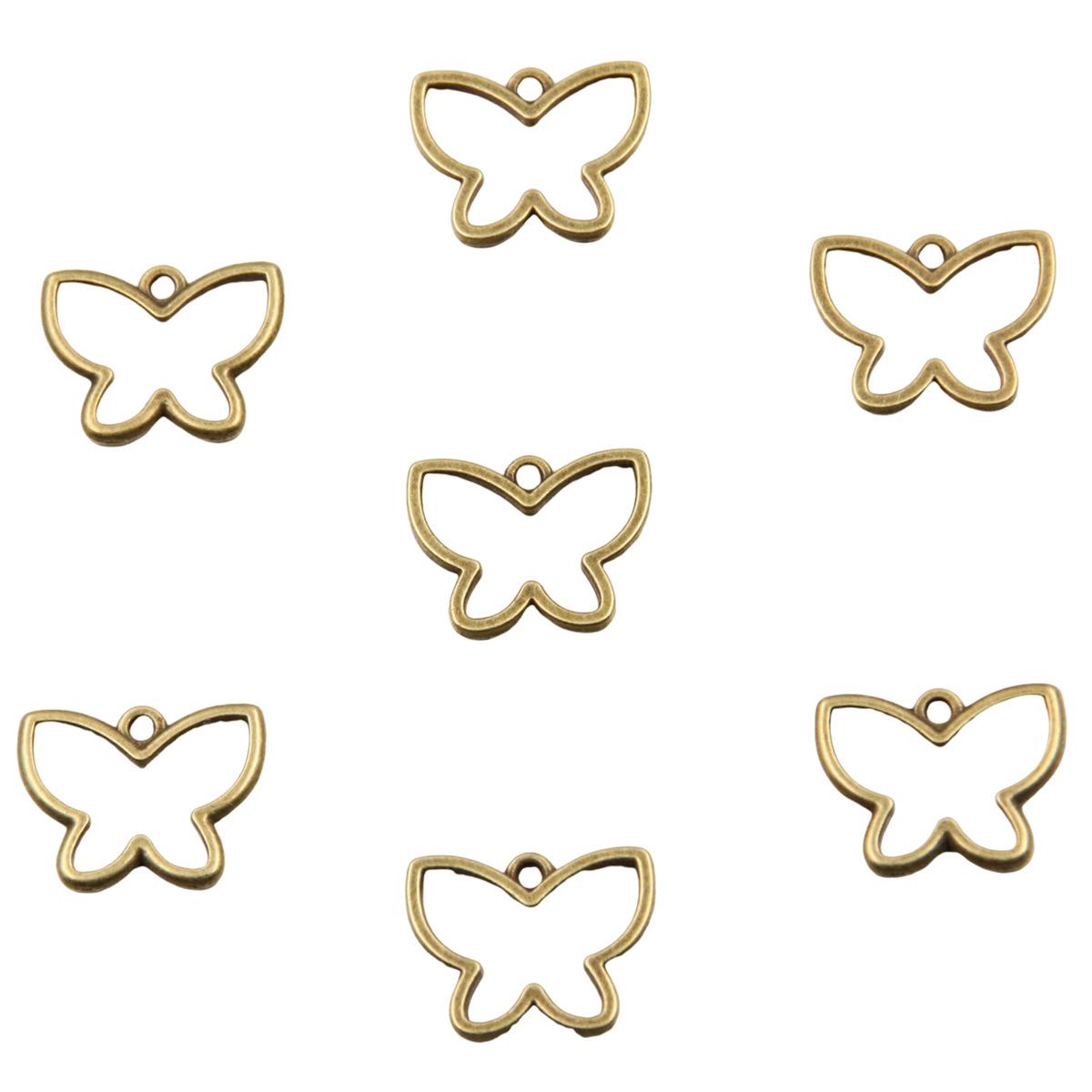 Exquisite 2-Color Retro Alloy Butterfly Pendant Keychain Charm древний бронзовый