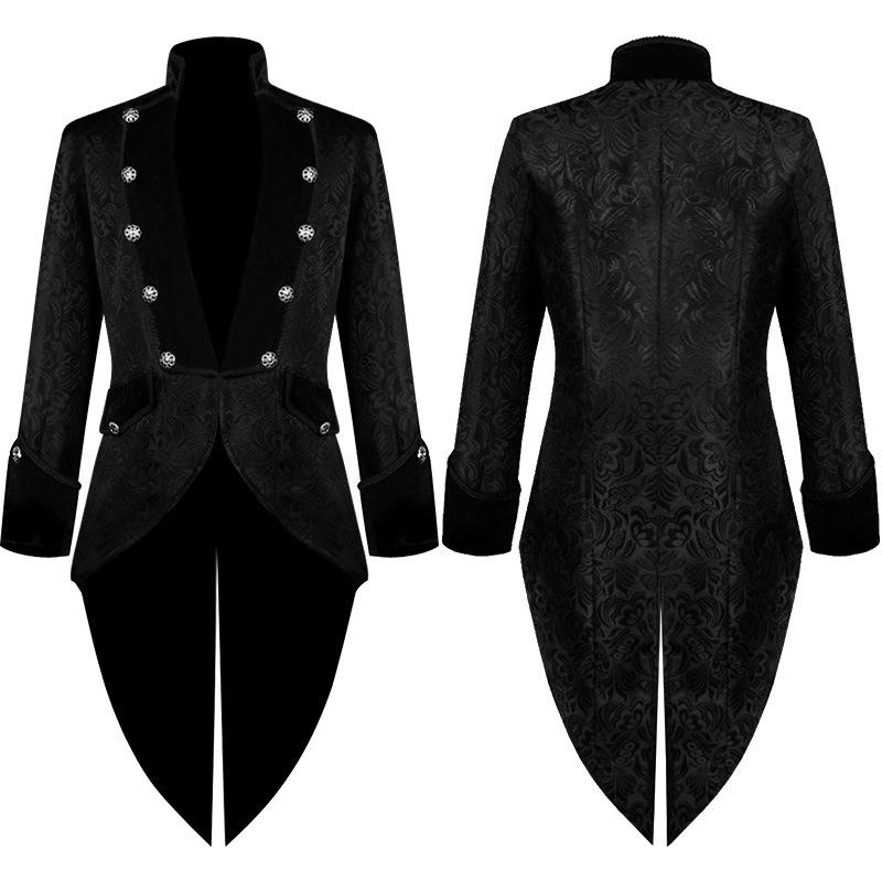 Halloween Herren Mittalterliches Punk Retro Gehrock