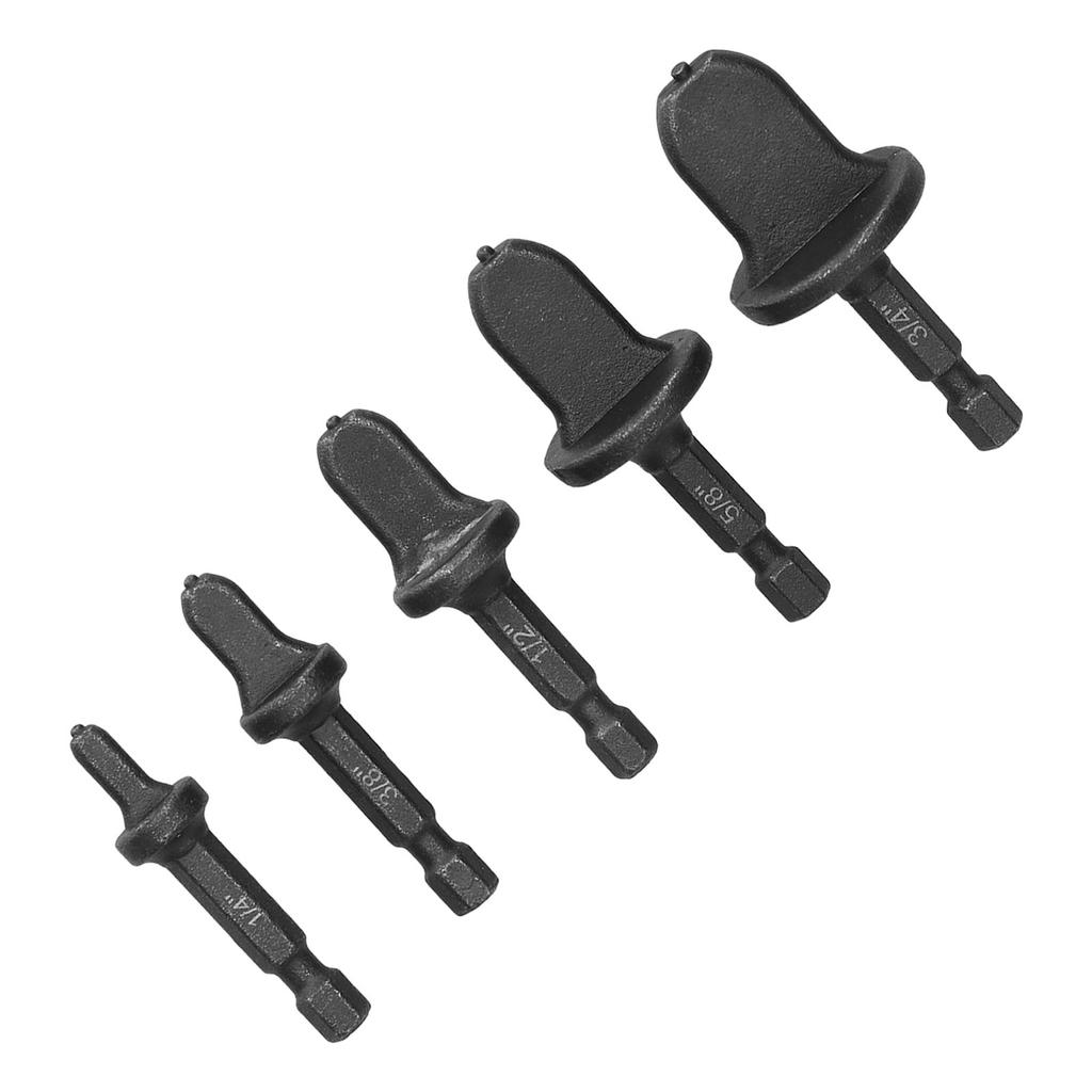 5Pcs Swagging Tool Drill Bit Metal Hex Shank Air Conditioner Tube Flaring Pipe Expander Set Kit
