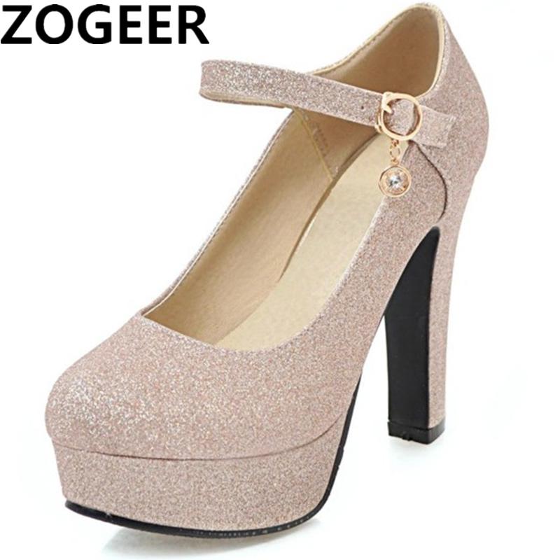 Plateaupumps Damen High Heels Silber Mary Janes Schuhe Sexy Pumps Luxus Gold Rosa Absatzschuhe Party Hochzeit Kleid Schuhe Damen