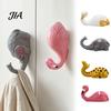 Wall Mounted Hooks Cute Animal Hook, Flamingos/Giraffes/Swans/Elephants Shape Hanger, Self Adhesive Kids Room Resin Decorative Hook for Coats