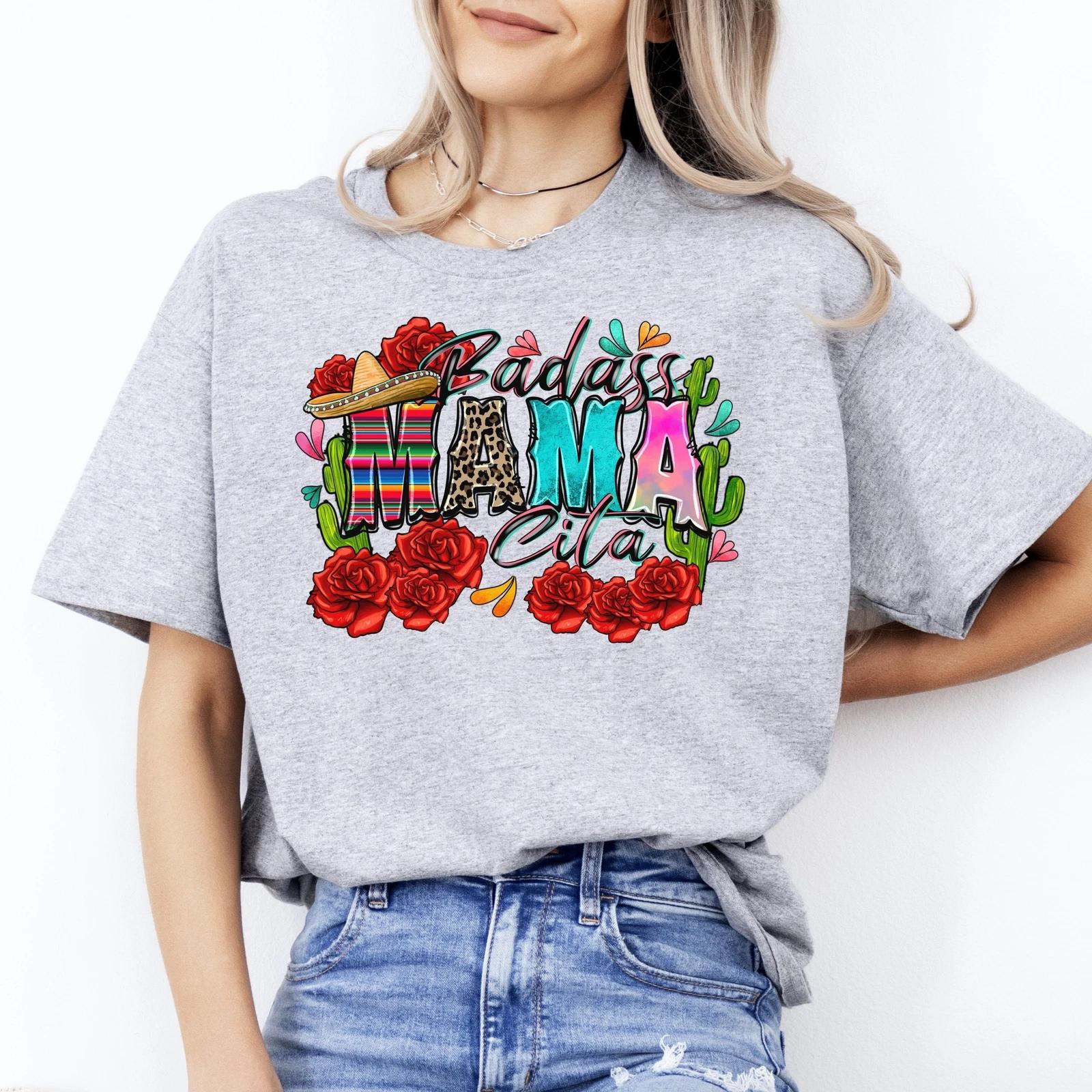 Badass mama cita T-Shirt Mexican Cinko de mayo mamacita Unisex tee Sand White Sp L