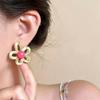 Summer dopamine hollow flower stud earrings niche design sense sweet and cute earrings daily commute versatile earrings