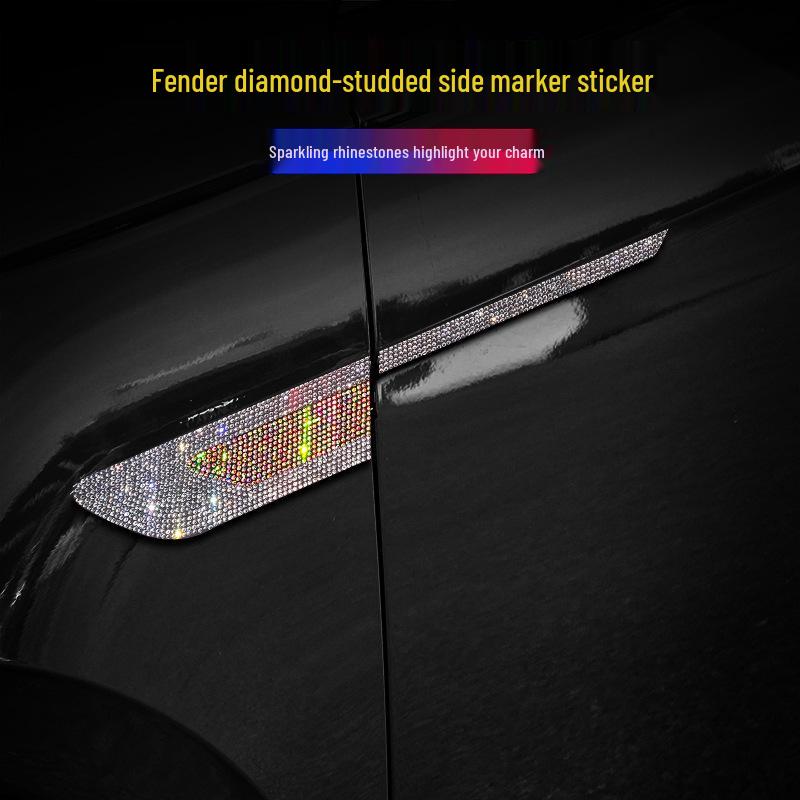 Carbon Fiber Fender Diamond Decal: Anti-Collision Body Decoration