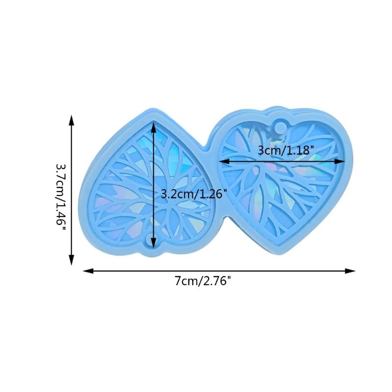 Heart Holographic Resin Mold Earring Silicone Mold Keychain Pendant Epoxy Resin Casting Mold Kit Resin Craft Tools