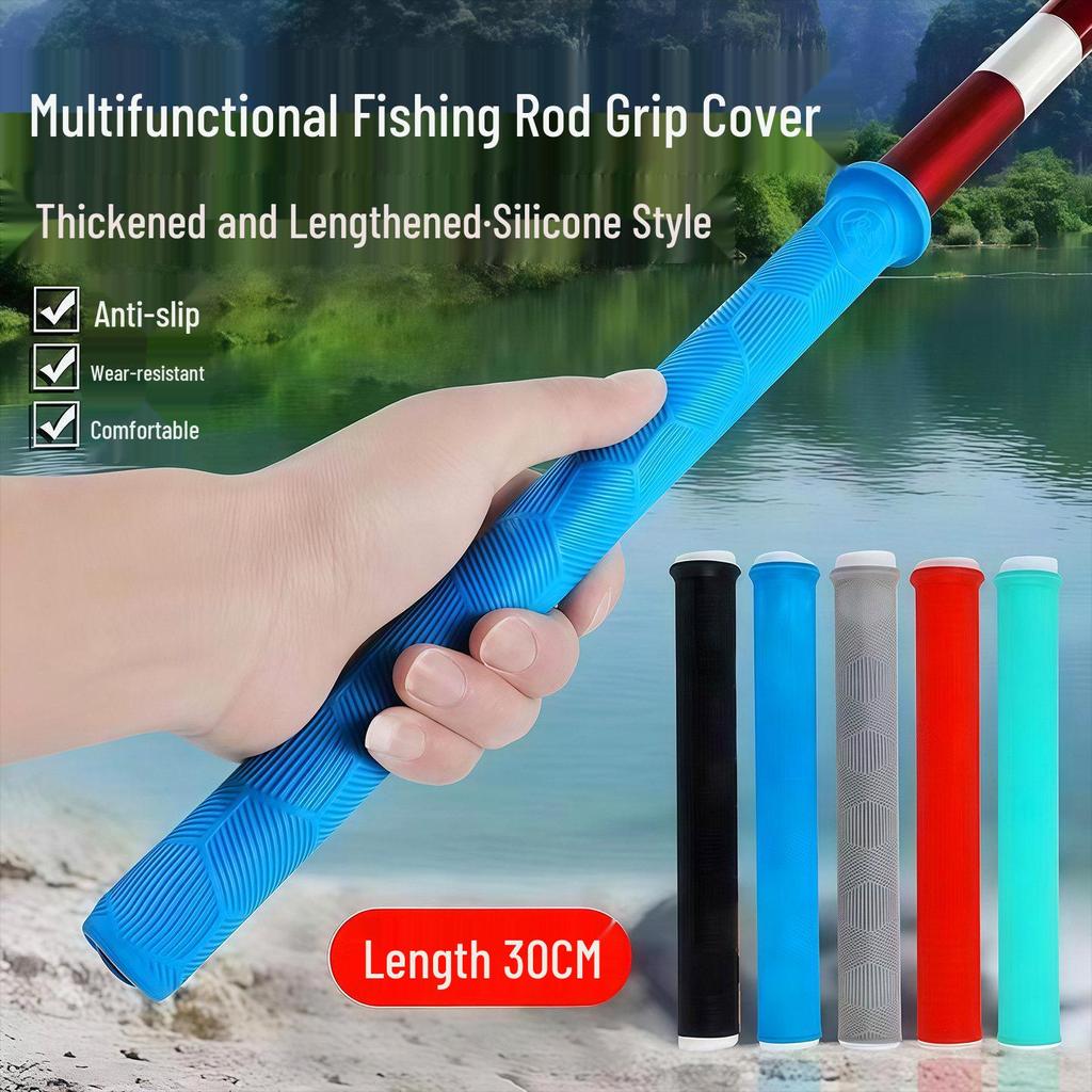 Universal Non-Slip Fishing Rod Grip Tape with Handle Cover - Upgraded Silicone, Extended, Thickened Design, Wear-Resistant, Secure Rod Stopper