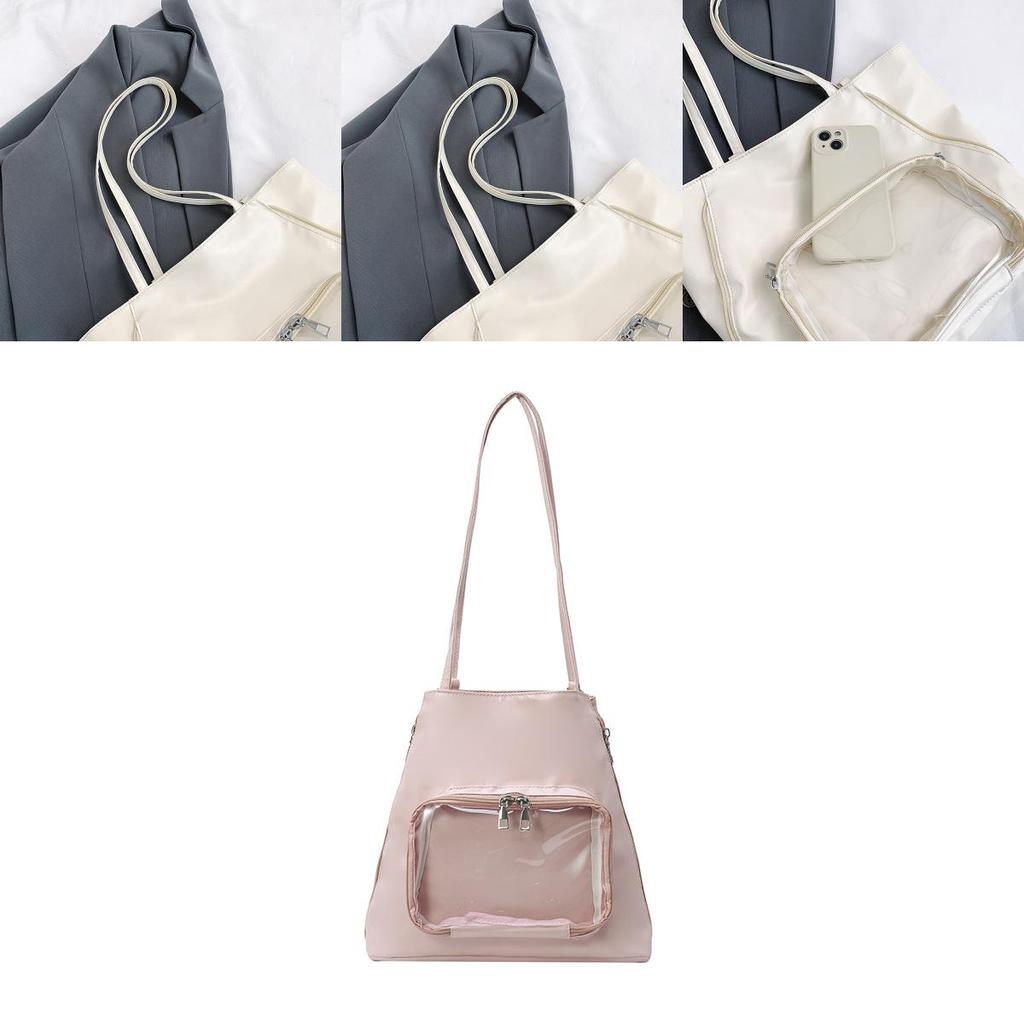 Clear Tote Bag Women Large Capacity Pu Fashion Casual Shoulder For Daily Use