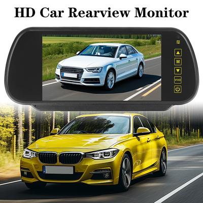 HD Video Support Car Rearview Mirror Display LED Rearview Monitor 7 Inch Screen Auto Parking Assist 12V/24V Reverse Priority