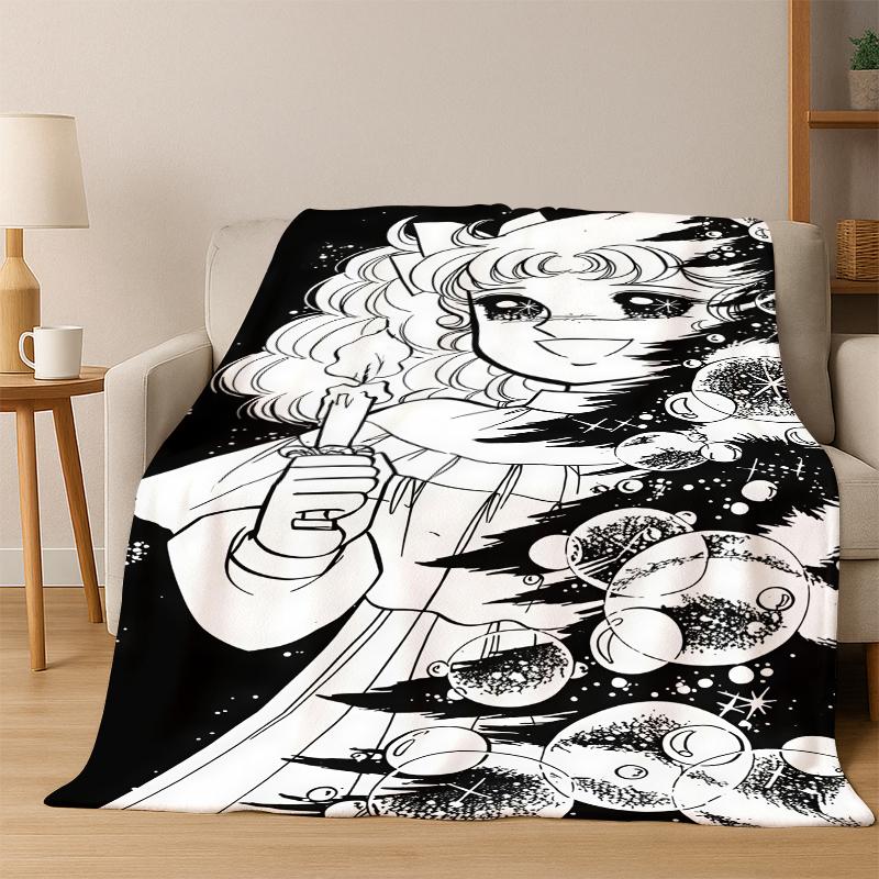 Candy Candy Dziewczynka Kreskówka Anime Koc Flanelowy Miękki Ciepły Koc Koc Rzutowy do Sypialni Salonu Łóżka Podróży Pikniku Prezent